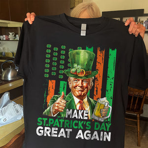 Donald Trump Beer Drinking Make St Patrick's Day Great Again Dark Shirt LM32 65139