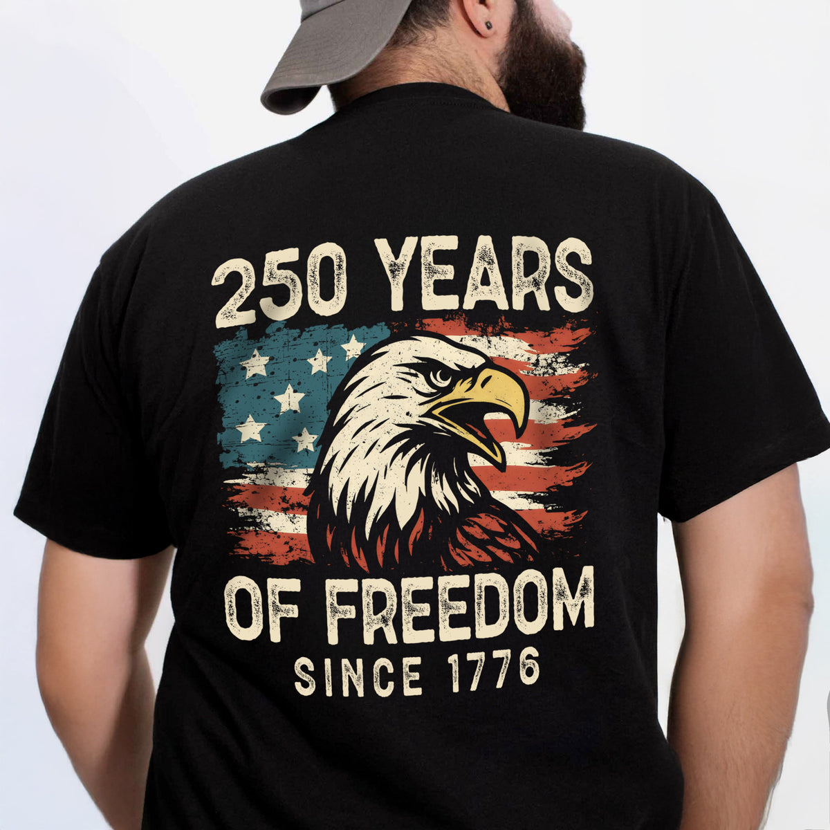 250 Years Of Freedom Since 1776 USA Bald Eagle America Flag Back Side Dark Shirt HA75 897368