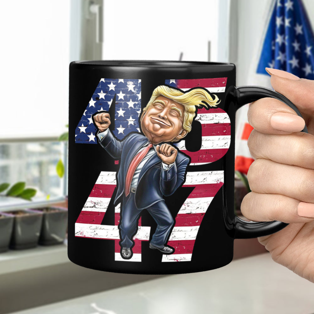 Patriotic Trump 2024 45th & 47th President's Legacy MAGA Black Mug LM32 63955