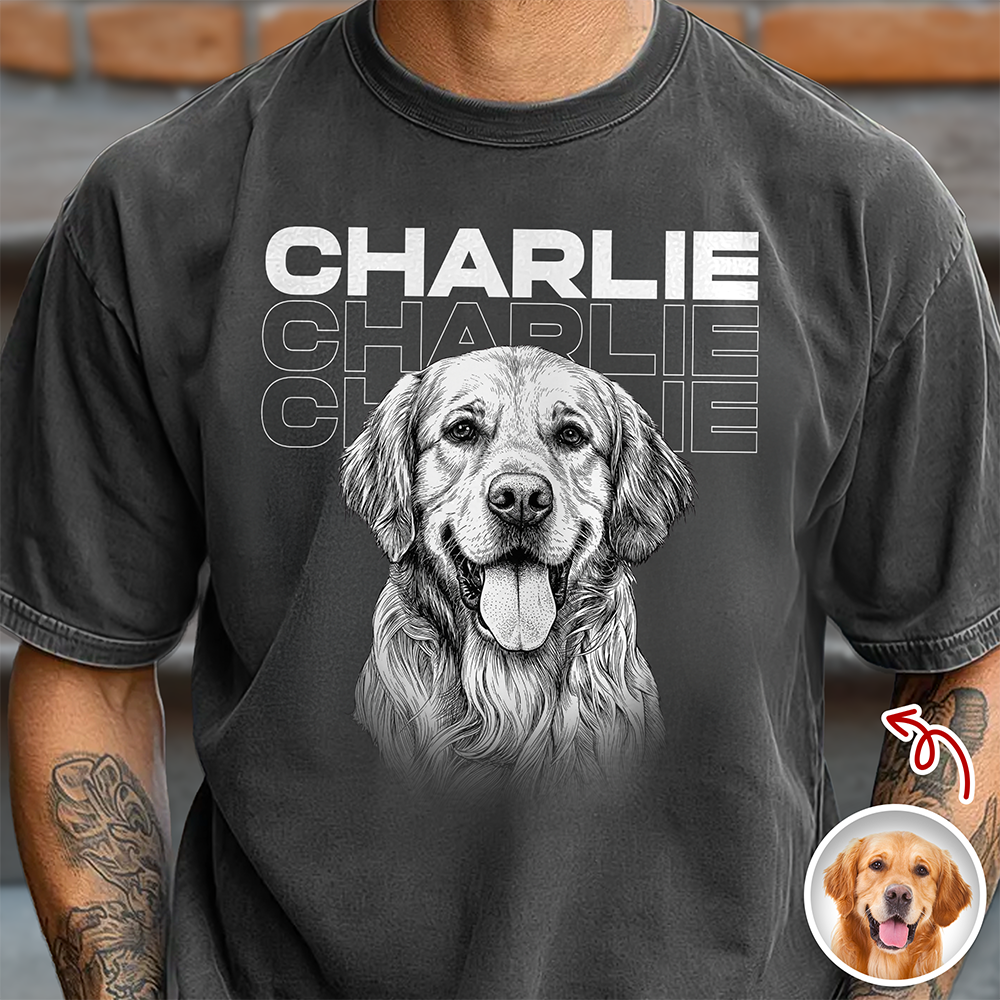 Custom Name & Photo Vintage Style Comfort Shirt Gift For Pet Lovers LM32 669423