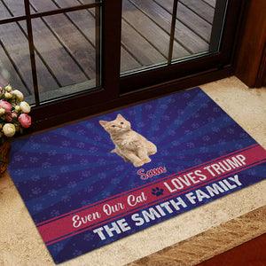 Custom Photo Even Our Pet Love Trump Doormat TH10 63341