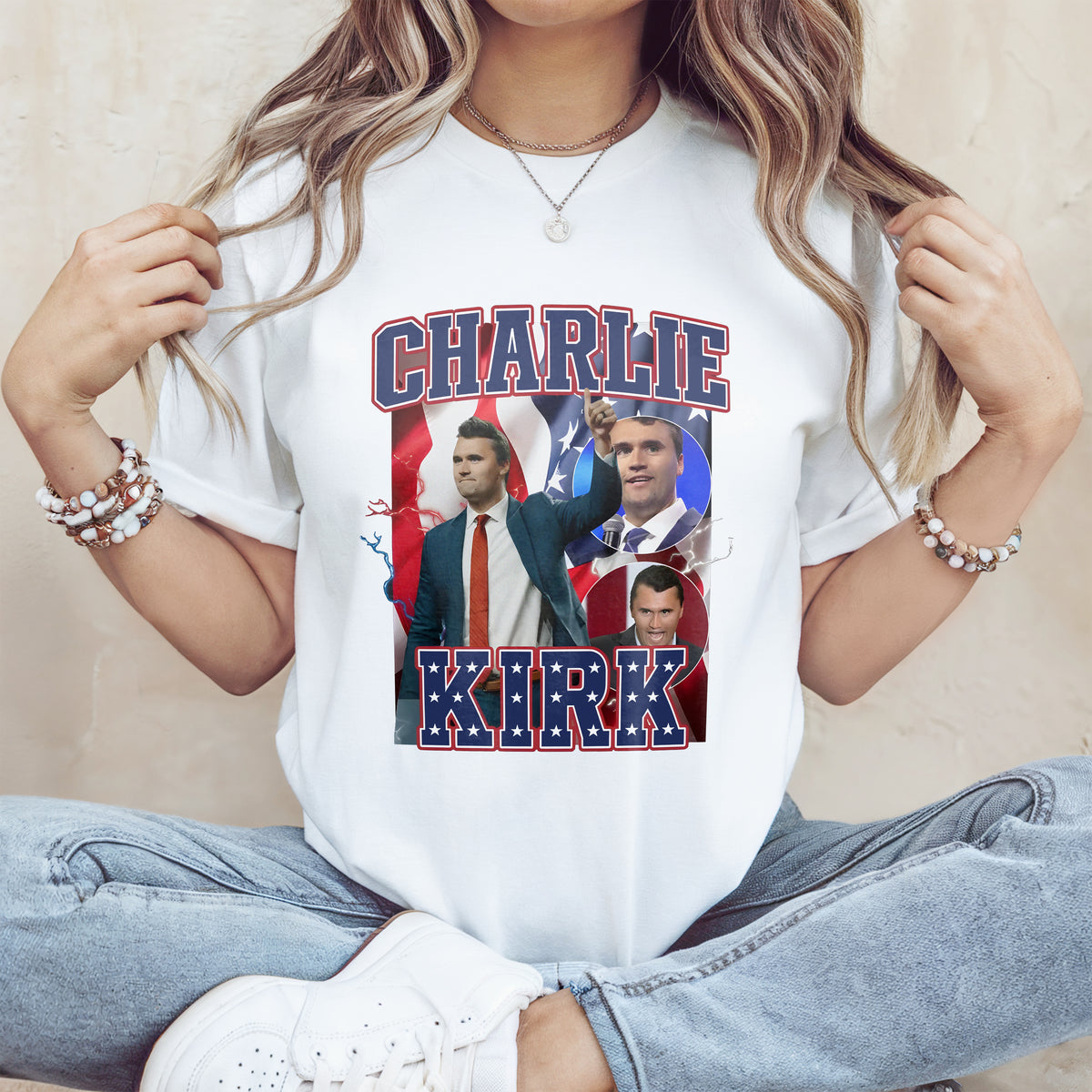 Patriotic Tribute to Charlie Kirk Memorial Bright Shirt LM32 65611