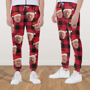 Custom Donald Trump Face With Christmas Pattern Sweatpants HA75 63884