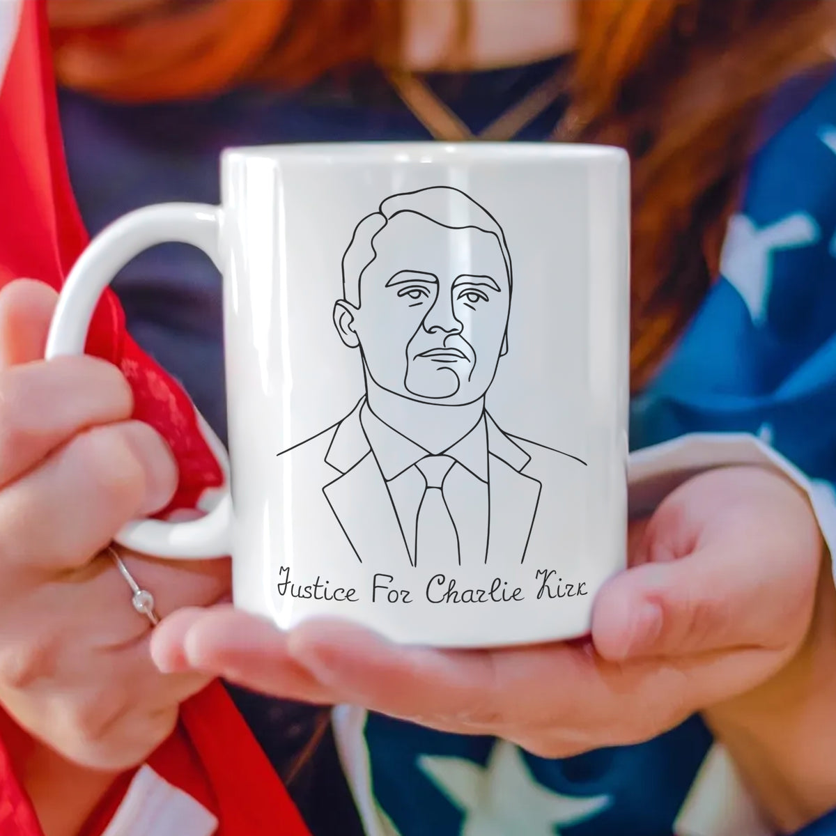 Justice For Charlie Kirk Ideas Are Bulletproof White Mug LM32 65607