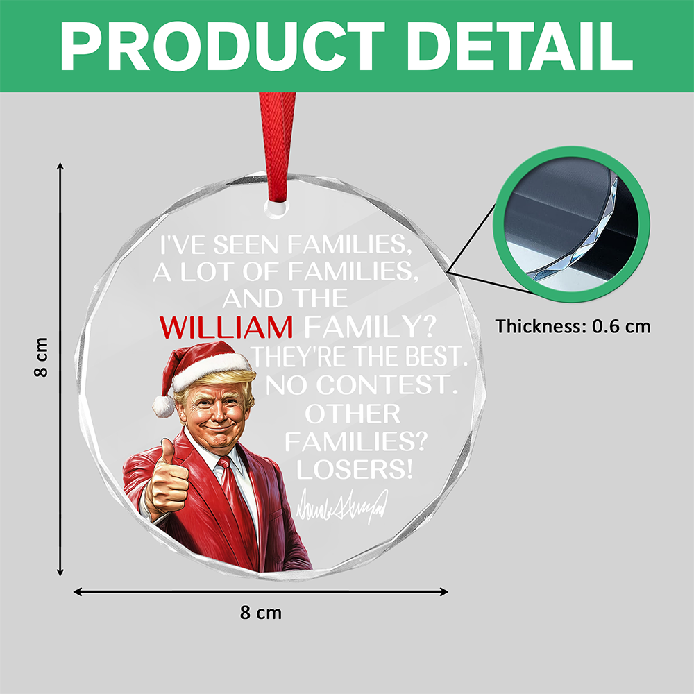 Personalized Gift Funny Trump Christmas I've Seen Families Glass Ornament LM32 65819