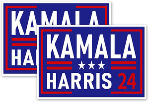 2Pcs 4X6 Inches Waterproof Kamala Harris Stickers Kamala Harris Decals for Car Bumper Laptop Botters and Car Window Decoration Blue