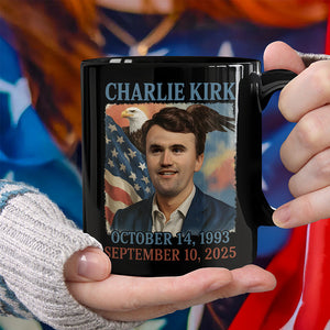 Pray for Charlie Kirk Black Mug HA75 64558