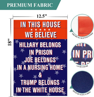 Premium Garden Flag for anti Biden Trump 2024 Funny Double Sided 12.5 X 18 Inch Yard Outdoor Decoration