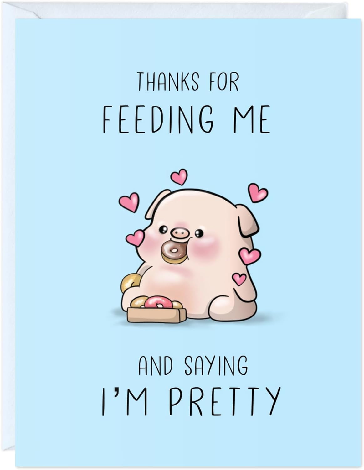 Fathers Day Card for Dad Birthday, Anniversary Husband Him Grandpa Grandfather Stepdad Stepfather, Birthday Thank You Kawaii Greeting Card (Thanks for Feeding Me ...)