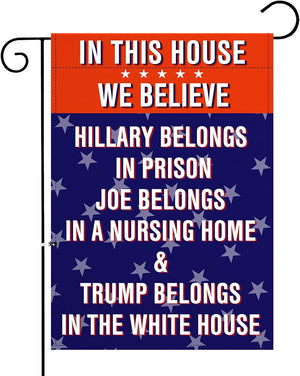 Premium Garden Flag for anti Biden Trump 2024 Funny Double Sided 12.5 X 18 Inch Yard Outdoor Decoration