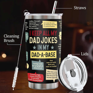 Fathers Day Dad Gifts from Daughter Son Wife, Funny Gifts for Dad Husband Grandpa Bonus Dad Step Dad, Unique Birthday Present Ideas for Father Men Him on Father'S Day Christmas - Dad Joke Tumbler 20Oz