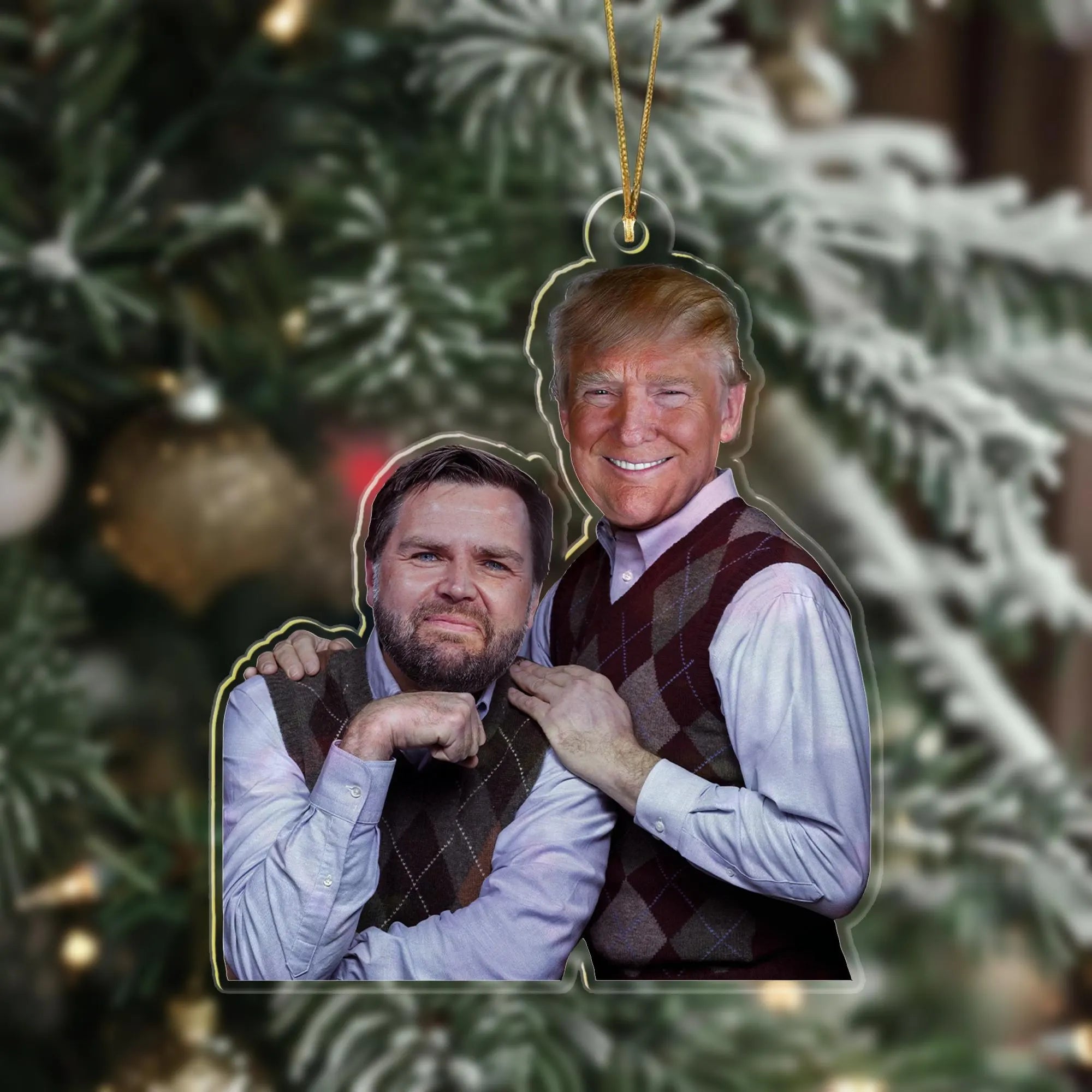 Trump 2024 Ornament, JD Vance Ornament, Trump Vance Brothers 2024 Ornament, Republican Ornament, Ceramic Christmas Tree Decor