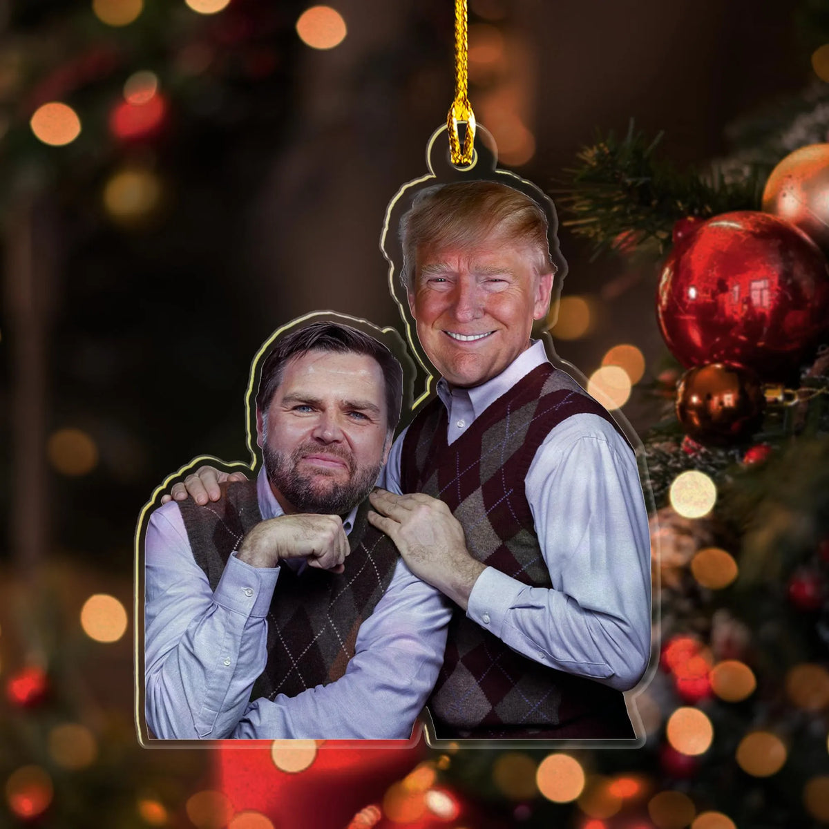 Trump 2024 Ornament, JD Vance Ornament, Trump Vance Brothers 2024 Ornament, Republican Ornament, Ceramic Christmas Tree Decor