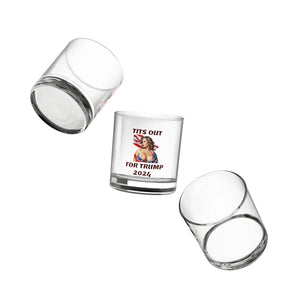 TITS OUT for Trump Rocks Glass 10Oz President Trump Whiskey Glass Pro Trump Maga 2024 President Elect Donald Trump Whiskey Glass