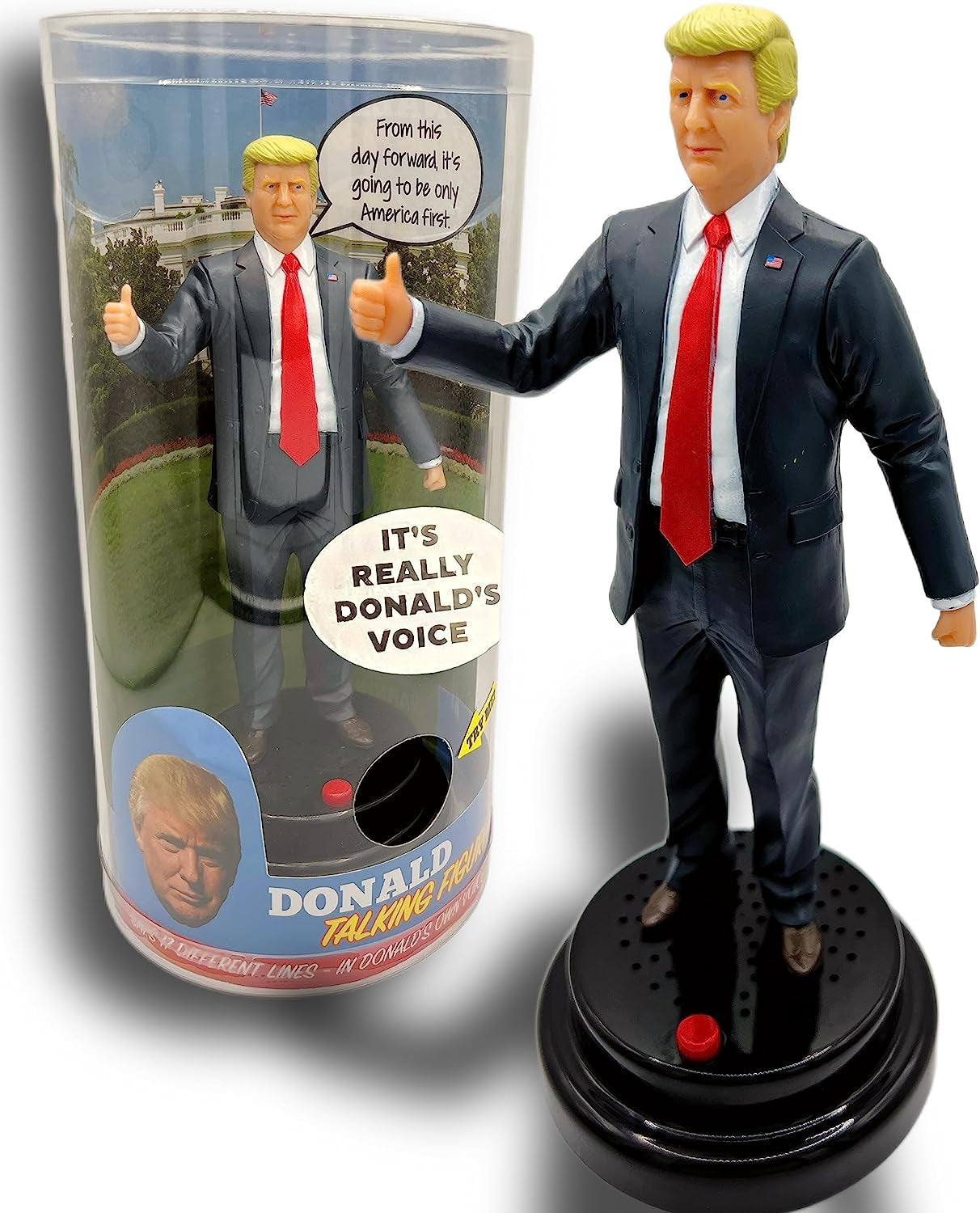 Talking Donald Trump Figure - Says 17 Lines in Trump'S REAL Voice, Donald Trump Gifts for Men, Funny Trump Gifts, Trump 2024, USA Trump Bobblehead, Political Gifts for Desk, USA Funny