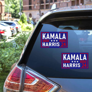 2Pcs 4X6 Inches Waterproof Kamala Harris Stickers Kamala Harris Decals for Car Bumper Laptop Botters and Car Window Decoration Blue