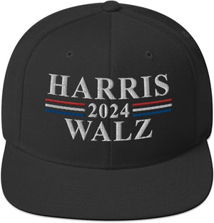 Harris Walz 2024 Snapback Hat (Embroidered Kamala Harris Tim Walz Cap)