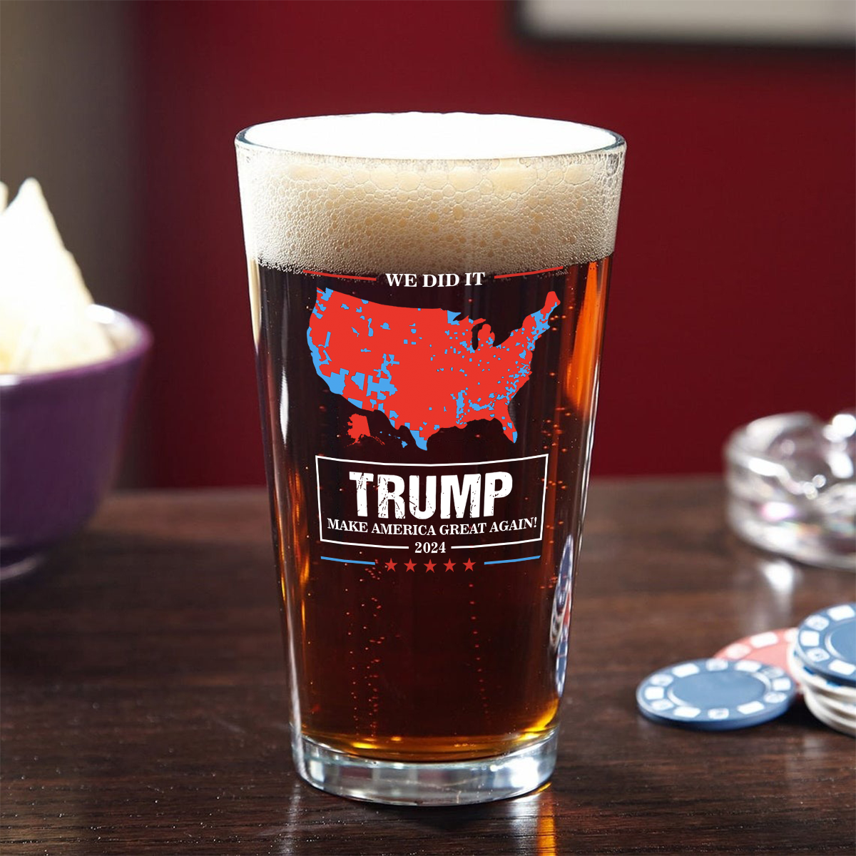 We Did It Trump Make America Great Again Beer Glass HA75 63998