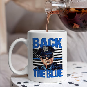 Trump Back The Blue White Mug, Police For Trump Mug HA75 64322