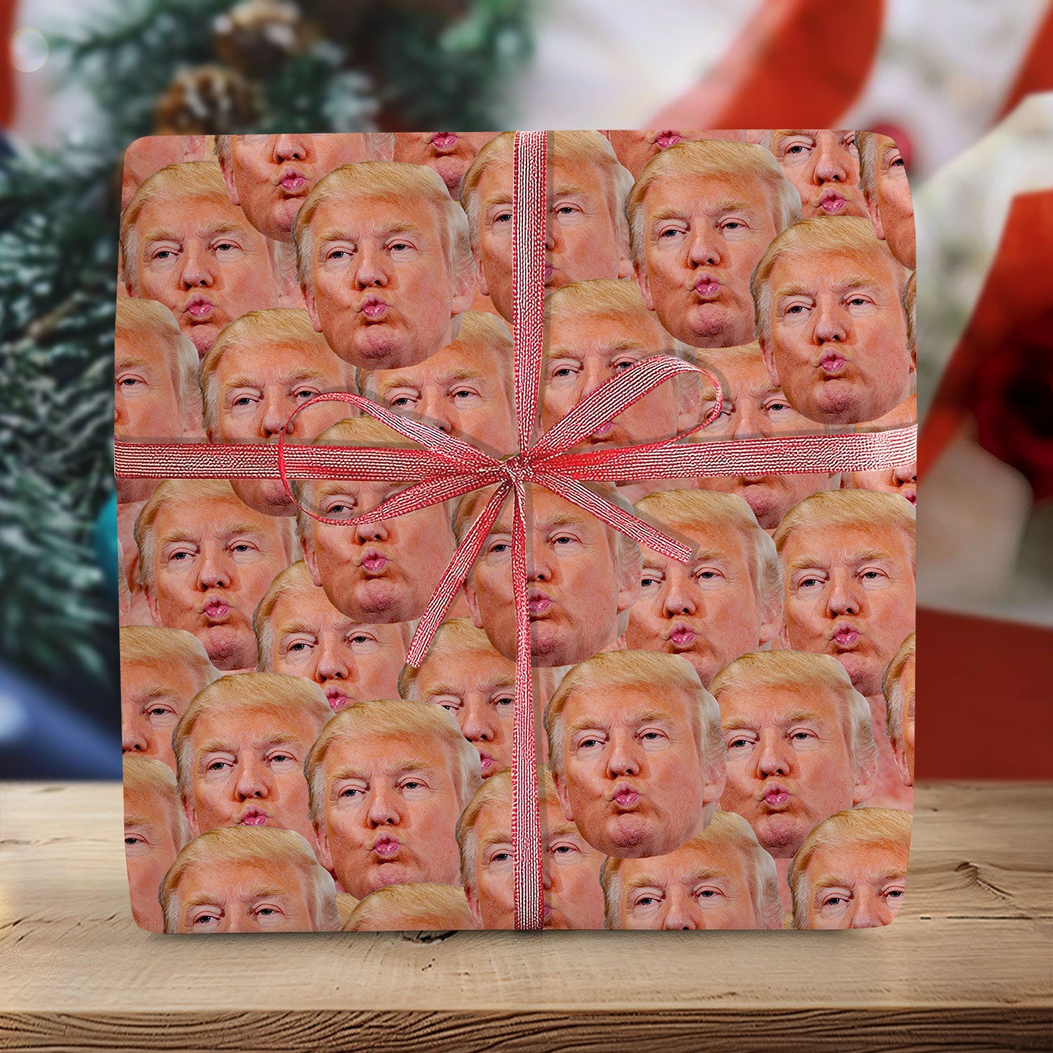 Custom Funny Trump Face Wrapping Paper HO82 65496