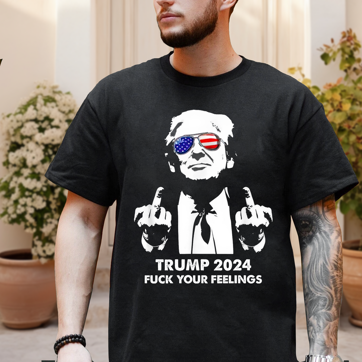 President Donald Trump 2024 Middle Finger F**k Your Feelings Shirt DM01 62773