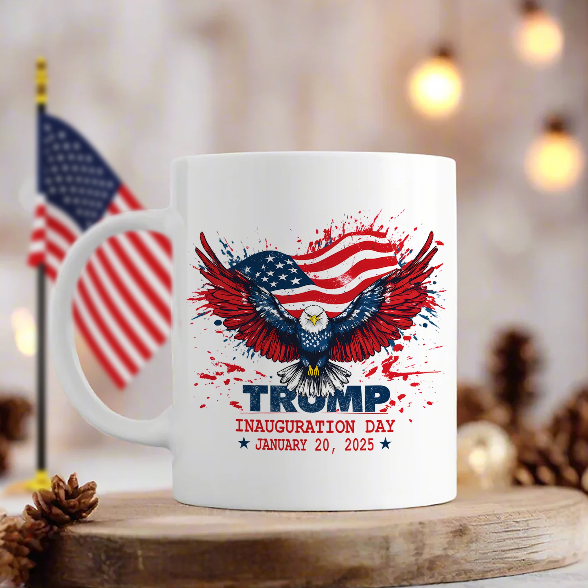 Trump MAGA Patriotic Eagle Inauguration Day White Mug LM32 65227