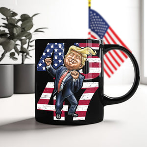 Patriotic Trump 2024 45th & 47th President's Legacy MAGA Black Mug LM32 63955