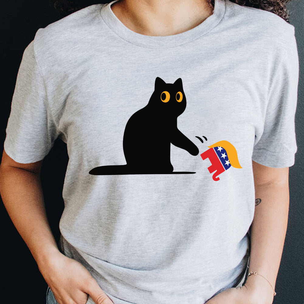 Kamala Harris 2024 Victory Black Cat vs. GOP Elephant Bright Shirt HA75 63456