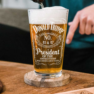 Donald J. Trump 45 & 47 President Of The United States Beer Glass HA75 67024