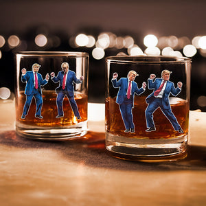 Trump Ready To Dance And Celebrate The Holidays Whiskey Glass LM32 65021