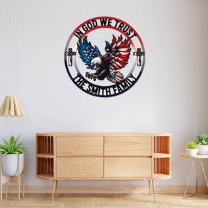 Personalized Name In God We Trust Patriotic Eagle Metal Sign LM32 897267