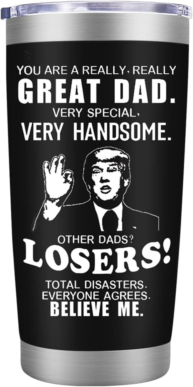 Fathers Day Dad Gifts from Daughter Son,Dad Birthday Gifts,Fathers Day Birthday Gifts for Men Dad Papa Grandpa Uncle Stepdad,20 Oz Tumbler Mug Black