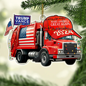 Trump Vance MAGA 2024 Garbage Truck Acrylic Ornament HO82 65330