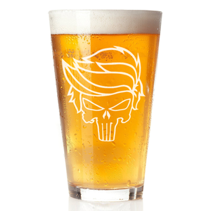 Patriotic Trump MAGA 47 Punisher Engraved Beer Glass LM32 63993