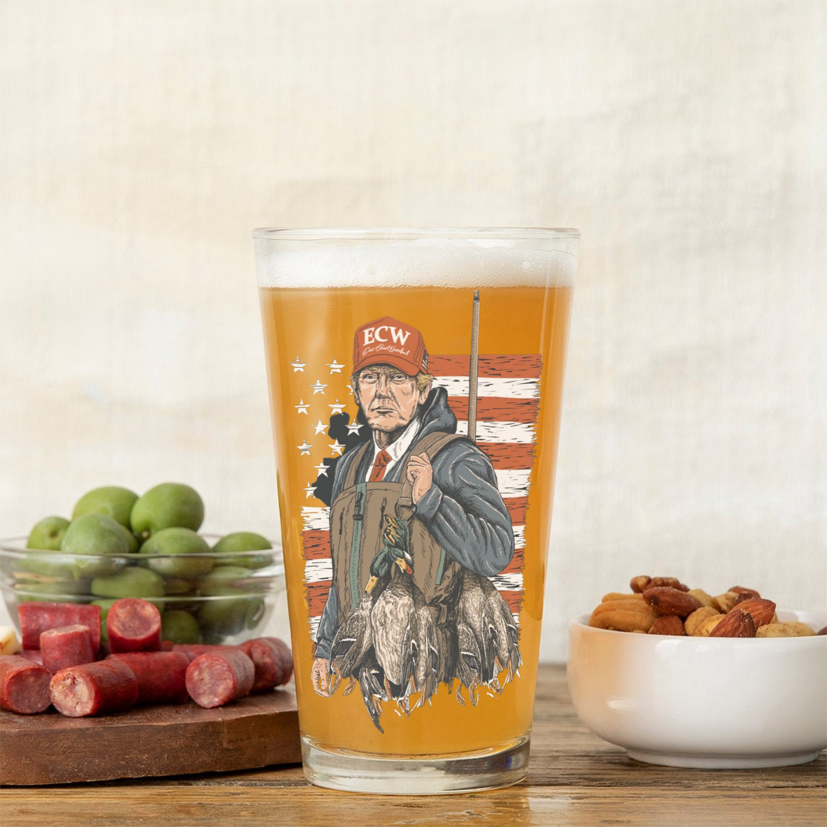 Trump Fishing Beer Glass TH10 63589