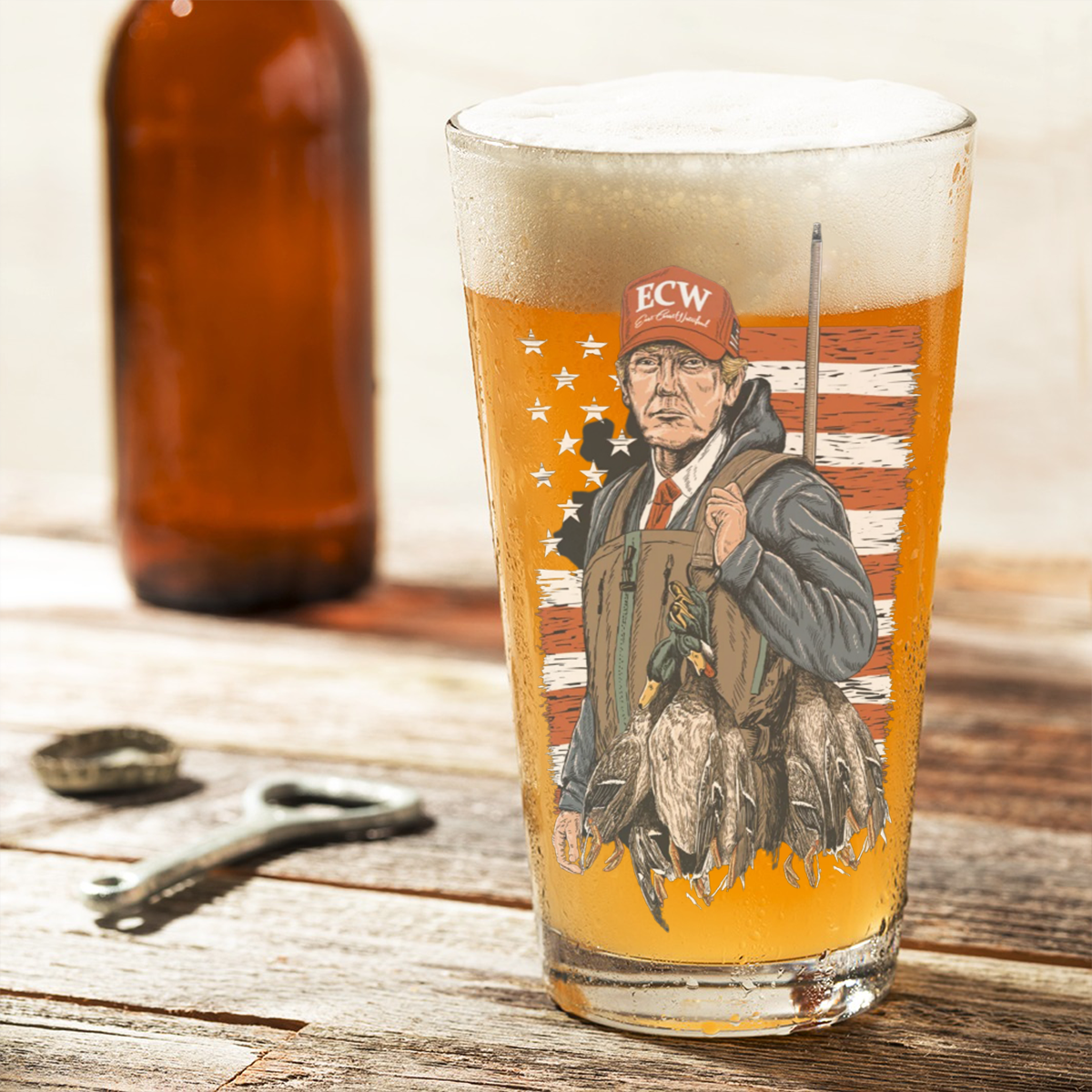 Trump Fishing Beer Glass TH10 63589