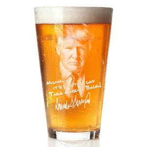 Custom Name Donald Trump Take America Back Print Beer Glass N304 62594