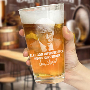 Trump Mugshot Election Interference Print Beer Glass N304 62624