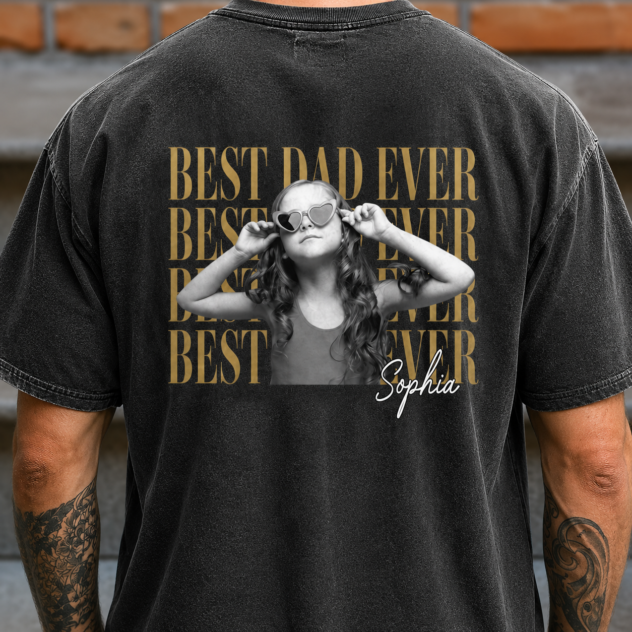 Personalized Vintage Photo Best Dad Mom Ever Comfort Shirt Back CH07 911508