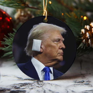 Personalized Trump 2024 Wearing Ear Bandages Ceramic Ornament HO82 63240