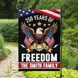 Custom Family Name 250 Years America Freedom With Eagles Garden Flag LM32 895209