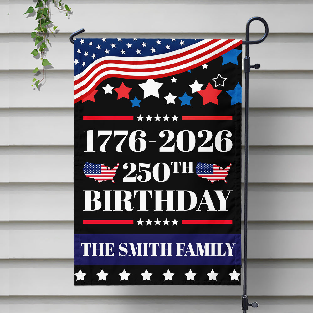 Custom Family Name 250th Anniversary 1776 - 2026 Garden Flag LM32 895155