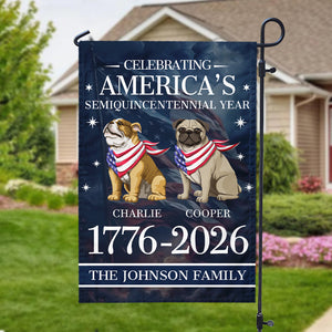Custom Dog Celebrating America's Semiquincentennial Year Garden Flag LM32 895173