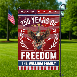 Personalized Family Name America 250 of Freedom With Eagle Garden Flag LM32 895141