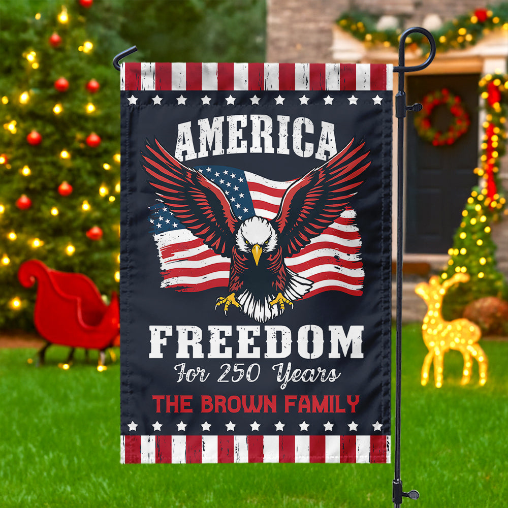America 250 Years of Freedom Patriotic Eagle Flag Personalized Garden Flag HA75 897350