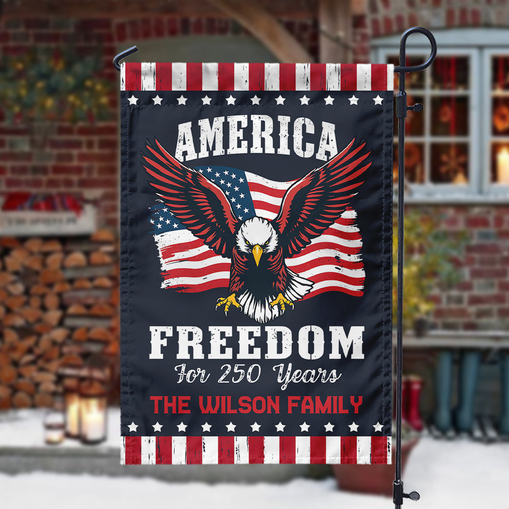 America 250 Years of Freedom Patriotic Eagle Flag Personalized Garden Flag HA75 897350