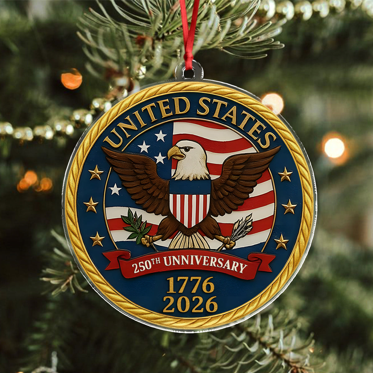 USA 250th Anniversary Eagle USA Flag Acrylic Ornaments Patriotic Gifts For Christmas CH07 899208