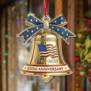 USA 250th Anniversary Bell Acrylic Ornament American Independence Christmas Gift CH07 899212