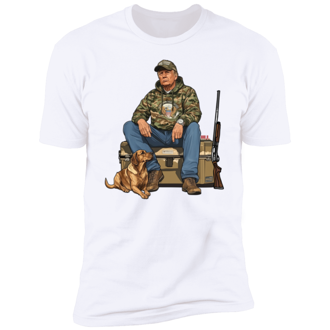 Trump Hunting Gear No Words : Buck Around and Find Out White Shirt 63839