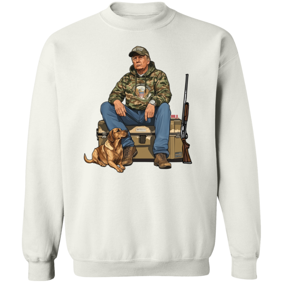 Trump Hunting Gear No Words : Buck Around and Find Out White Shirt 63839